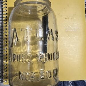 Atlas Clear Glass Mason Jar Vintage